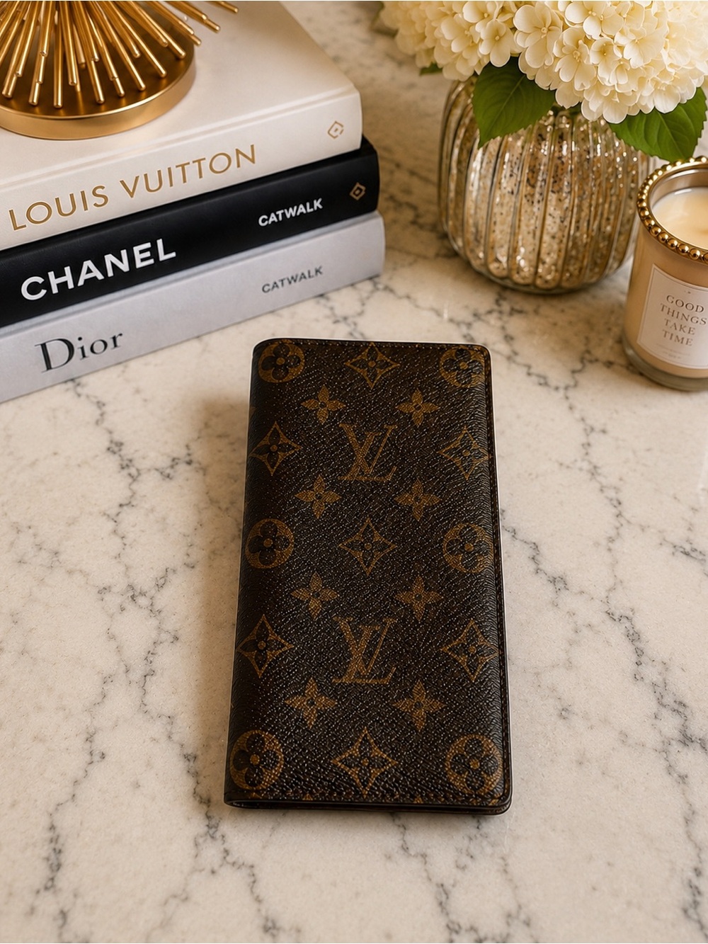 1989 Vintage Louis Vuitton Monogram Long Bifold Wallet Authentic